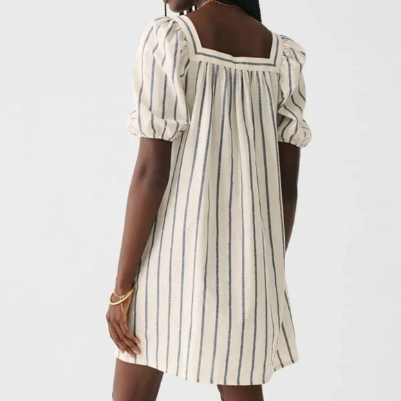 Faherty Phoenix Dress In Navy Elroy Stripe Large - Picture 3 of 7